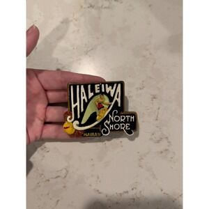 Haleiwa North Shore Hawaii Surfer Resin Refrigerator Magnet Souvenir Oahu Black